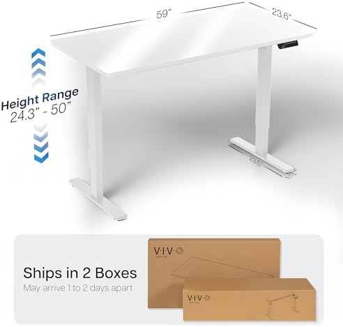 VIVO White Dry Erase 60 x 24 in Standing Desk, DESK-KIT-2W6WE