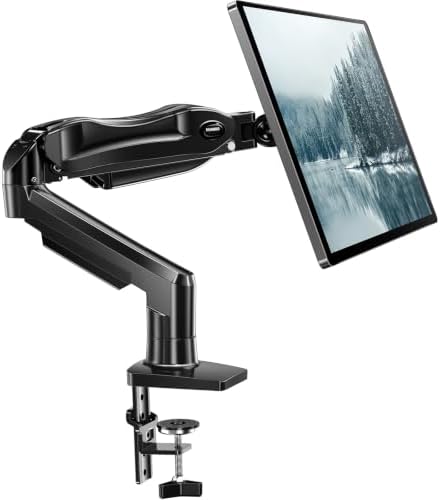 HUANUO 2 Pack Monitor Arm for Dual Monitor Setup, Single Monitor Mount for 13 to 32 Inch Screens, Adjustable VESA Monitor Stand with Clamp and Grommet Base, Each Arm Holds 4.4 to 19.8 lbs