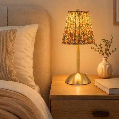 6 Pcs Cordless Table Lamp Rechargeable Touch Lamp, Gold Floral