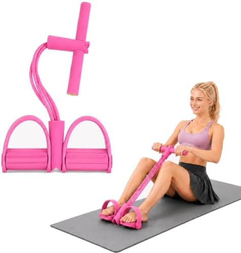 Pedal Resistance Band with Handles, 6 Tube Body Multi-Fitness Equipment