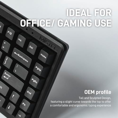 BAROCCOMiSTEL MD770 Classic Black/WF, TKL Ergonomic Mechanical Keyboard, Cherry MX, Split-Alice Layout, PBT DoubleShot Keycap, Mac/Windows OS Compatible- Clear Switch