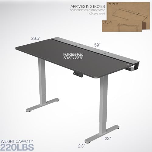 VIVO Black 60 x 30 in Standing Desk, DESK-KIT-E2G-P3B