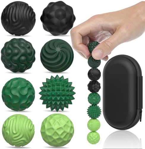 Silicone Magnetic Balls, Fidget Toys for Adults & Teens, 8PCS Stress Balls Sensory Toy, Quiet Magnet Desk Fidgets with Textured, ADHD Anxiety Relief Items, Fun Stocking Suffers Gifts