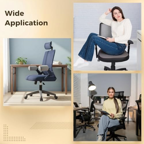 2 Pcs Office Chair Armrest Pads, Memory Foam Elbow Support, 7.9 x 5.7 x 3.9 in Ergonomic Design Arm Rest Heightening Pad, Non-Slip Bottom, Gray