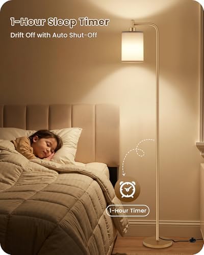 Dimmable Floor Lamp for Living Room with Remote & 10W Bulb