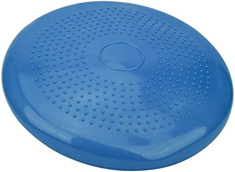 Tbest Thickened Yoga Inflatable Cushion Gym Sports Fitness Wobble Massage Balances Cushion for Core Stability and Pain Relief Home Office Use Green Blue 34cm