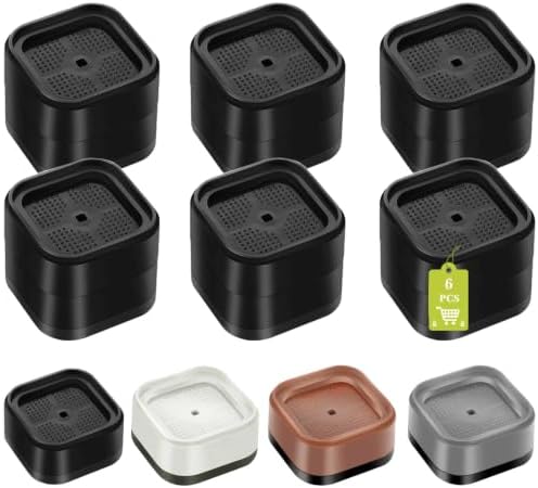 6 Pack Furniture Risers 2 Inch, Adjustable Bed Risers Heavy Duty for Table Desk Couch Chair Sofa Cabinet Bed Legs Dorm, Square Stackable Bed Raisers Blocks Lift Height 1", 2",3"or 4", Black