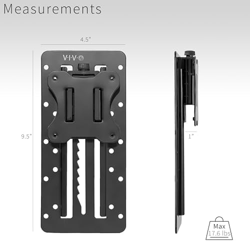 VIVO Height Adjustable VESA Adapter Stand for Individual Monitors up to 27 Inches Black