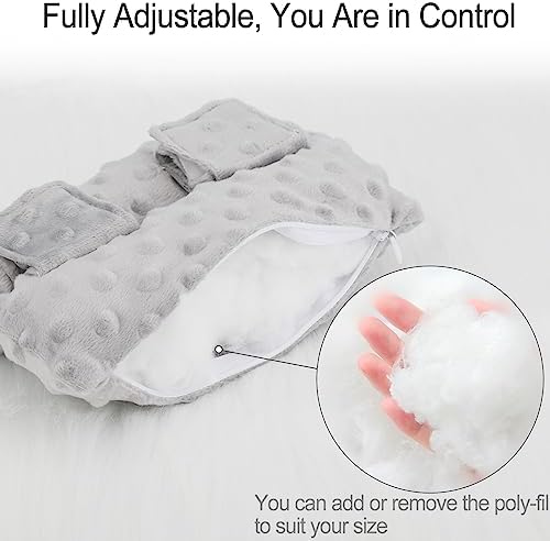 Neck Pad Strap Cushion Pillow for Arm Sling Comfort Shoulder Support Pad Rotator Cuff Replacemet Surgery Elbow Brace Carry Padded Cover Broken Wrist Hand Injury Cast, Minky Dot Light Gray