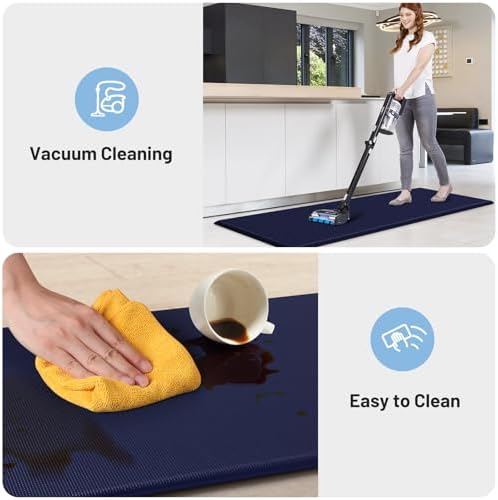 StepLively Kitchen Mat for Floor 2 PCS, Anti Fatigue Rugs, Blue