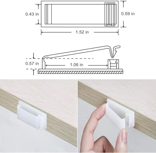 50Pcs Self Adhesive Cable Management Clips,Cable Organizers Wire Clips Cord Holder for PC Laptop Ethernet Cable Desktop Home Office(1.52’’ x 0.59’’ x 0.57’’,White)