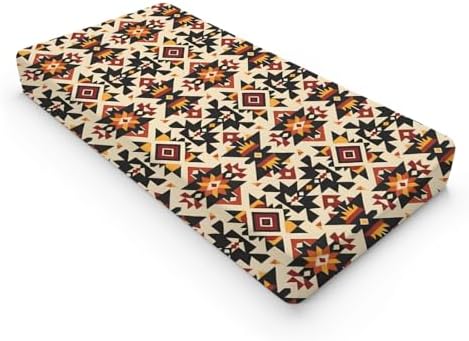 Western Tribal Pattern Baby Changing Pad Cover, Unisex Native American Geometric Nursery Diaper Changing Table Pad Mat Sheet for Boys Girls-16x32