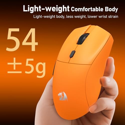 Redragon M919 Pro Wireless Esports Gaming Mouse, 54g Lightweight, Orange
