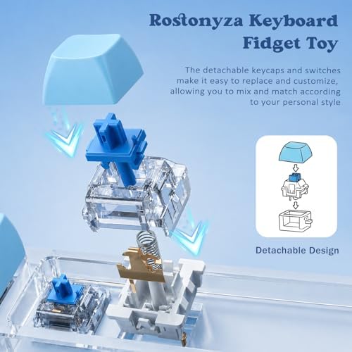 Keyboard Fidget Toy, Creamy Fidget Clicker Keyboard Fidget Keychain, Button Fidget Gifts for Adults, Boost Focus & Ease Anxiety Anywhere — Perfect Stress-Relief Gift (3×3 Grid Layout A)