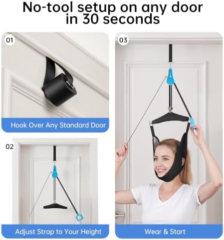 Neck Stretcher Over Door, Cervical Traction Device Quick-Release