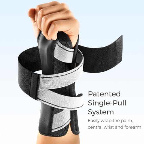FREETOO Carpal Tunnel Wrist Brace Night Support.Black,Left Hand,S/M