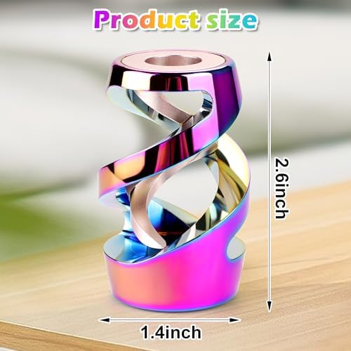 Kinetic Spinning Fidget Toy, ADHD Stress Relief Desk Decor Rainbow
