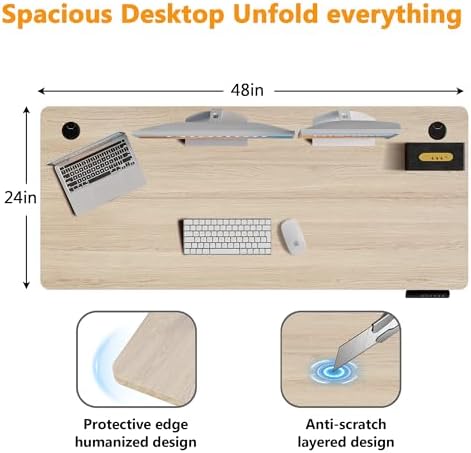 Hmimi 48'' ×24'' Height Adjustable Electric Standing Desk
