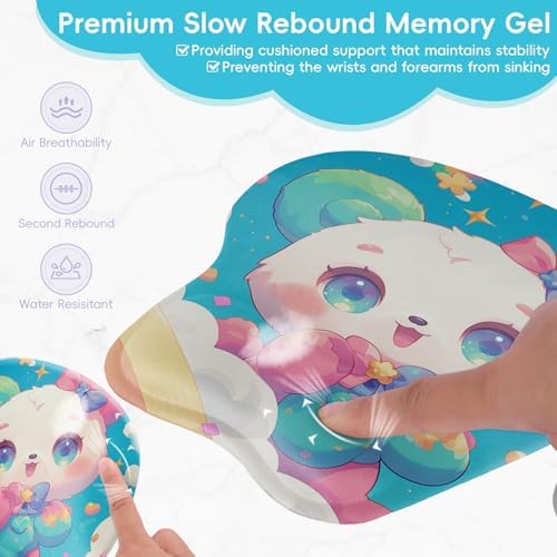 Upgrade Ergonomic Mouse Pad,Non Slip Mousepad Wrist Rest Support for Office, Computer, Laptop & Mac(B-Cute Bear)