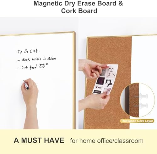 ARCOBIS Dry Erase Cork Board Combo for Wall