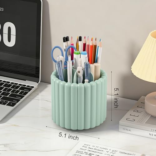 Anyoifax Rotating Pen Holder for Desk Removable Pencil Cup, Small Green