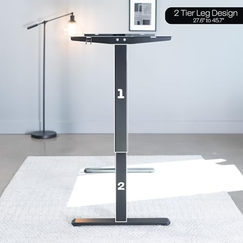 VIVO Black Single Motor Electric Standing Desk Frame, DESK-V100EB