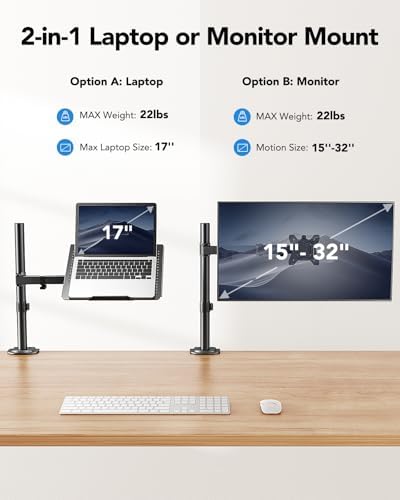 HUANUO Laptop Desk Mount - 17' to 32' Monitor Arm