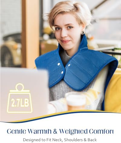 Heating Pad for Neck Shoulders and Back, 2.7lb Weighted Heat Pad for Full Body Relax, 22" x 37" Electric Heated Pad 6 Heat Levels 4 Auto-Off, Machine Washable, Birthday Gifts for Women Men Mom Dad
