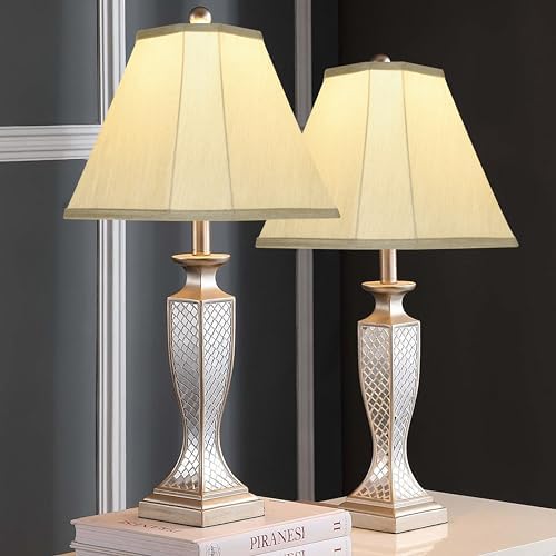 GO&SO Bell Lamp Shades Set of 2,6.5" x 13" x 10.5",Gold Fabric Lampshade