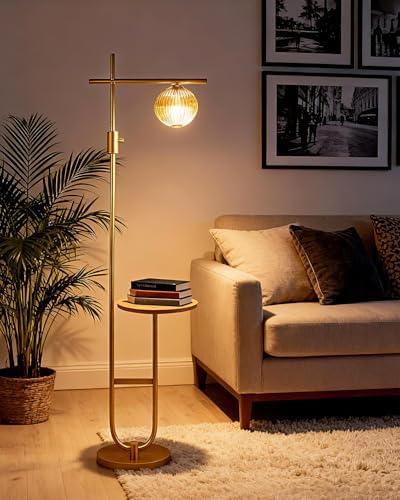 66-Inch Floor Lamp with Table Dimmable Corner Reading Lamp G9 Bulb Included