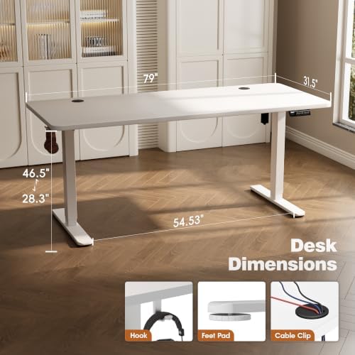 Monomi 79" Large Electric Standing Desk,Height Adjustable for Two-Person