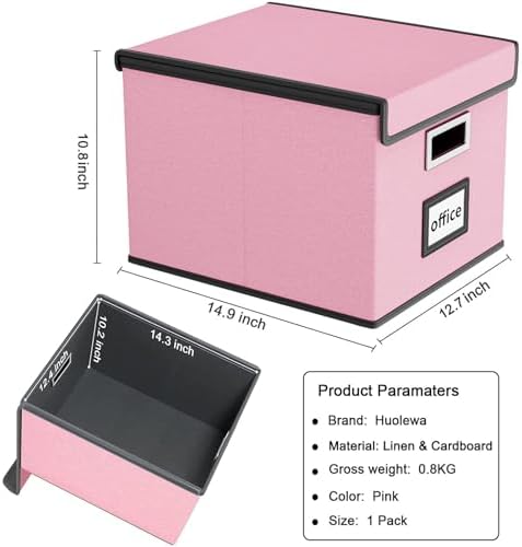 File Organizer Box with Lids, Collapsible File Folder Organizer