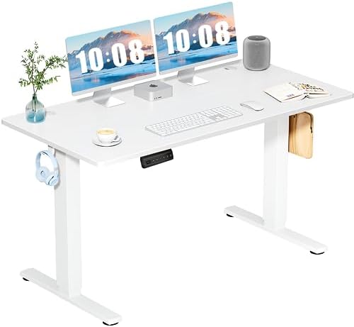 DUMOS 55 Inch Electric Standing Desk, Memory Adjustable Home Office Desk