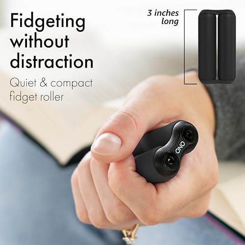 ONO Roller - Handheld Fidget Toy for Adults | Help Relieve Stress, Anxiety, Tension | Promotes Focus, Clarity | Compact, Portable Design (Black, Junior Size - ABS Plastic) (Pack of 3)