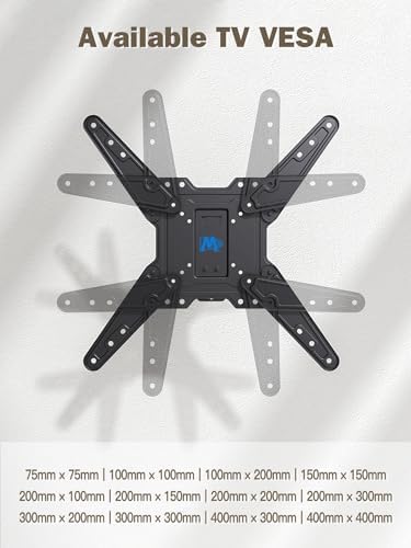 Mounting Dream TV Wall Mount Bracket for Most of 26-55 Inch LED, LCD, OLED and Plasma Flat Screen TV with Full Motion Swivel Articulating Arm up to VESA 400x400mm and 77 lbs, MD2393-MX