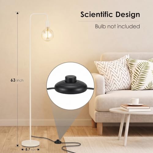 BoostArea Kahki Floor Lamp 63 inch, Modern Cute Floor Lamp, Metal Standing Lamp, E26 Socket, On/Off Footswitch, ETL Listed, Tall Thin Skinny Cool Kids Lamp for Living Room, Bedroom Decor, Minimalist