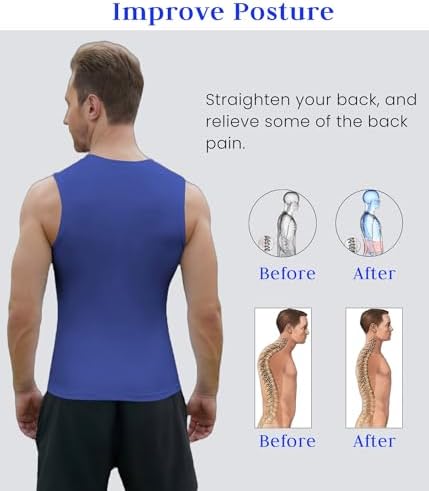 Compression Shirt Men Slimming Body Shaper Vest Crewneck Workout Tank Top