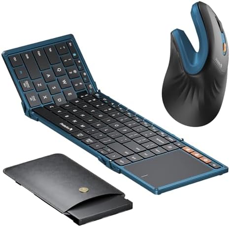 ProtoArc EM11 NL Ergonomic Mouse ＆ XK01 TP Folding Portable Keyboard