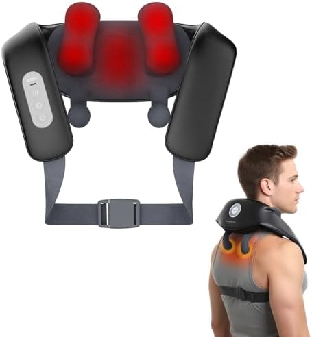 Shiatsu Neck and Back Massagers with Heat, 150 Mins Uses, 4 Modes & Adjustable Massage Head, Electric 3D Deep Tissue Kneading for Shoulder, Leg, Muscle Soreness, Pain Relief, Relaxation for Women, Men