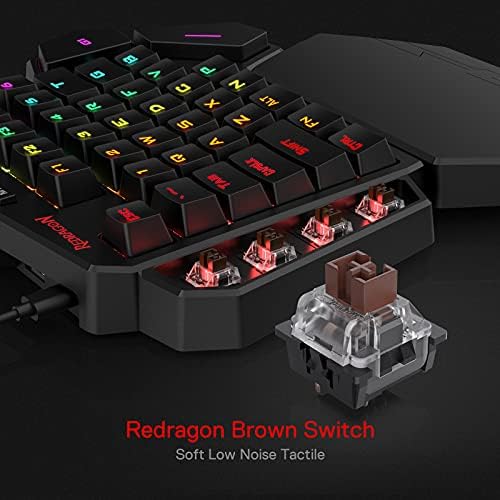 Redragon K585 Wired One-Handed RGB Gaming Keypad, Tactical 42-Key Layout