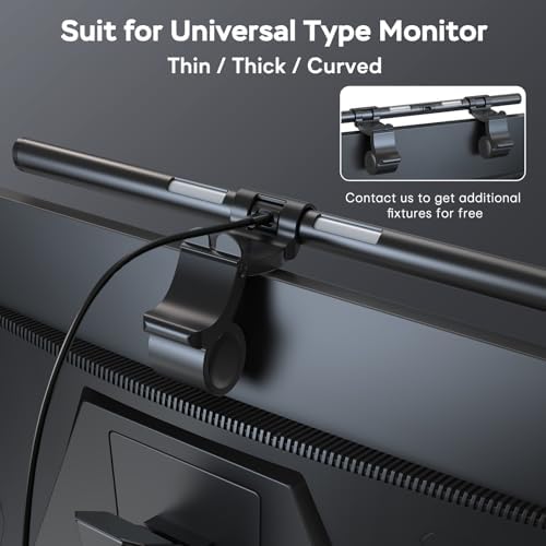 OOWOLF Monitor Light Bar with Remote, Ra95 Computer Monitor Lamp for Eye Caring, USB Reading Lamp Task Lamp, Dimmable Light Bar with Backlight, No Glare Space Saving Home Office 16.14" 1-Pack