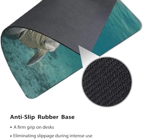 9.5x7.9 Inch Office/Gaming Mouse Pad, Florida Manatee Mother and Calf Marine Mammal Gentle Sea Cow, Cute Anti-Slip Mat for Desk Decor