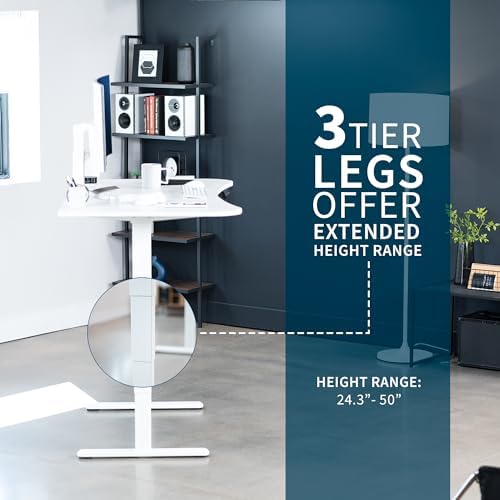 VIVO White 63 x 32 in Standing Desk, DESK-KIT-2W1W