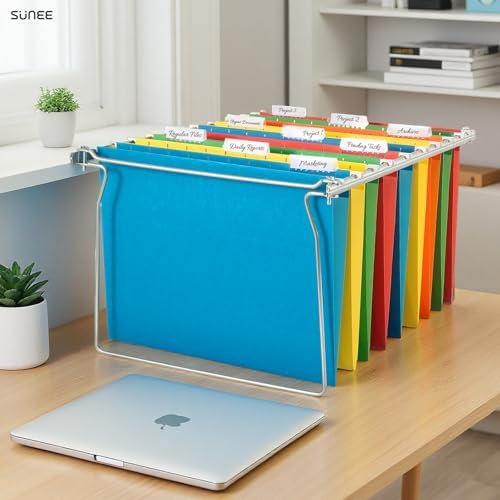 SUNEE Hanging File Folders Assorted Colors, 25 Pack File Folders Letter Size with 1/5-cut Tabs, Stay Organized for Your Home and Office Bulk File and Documents