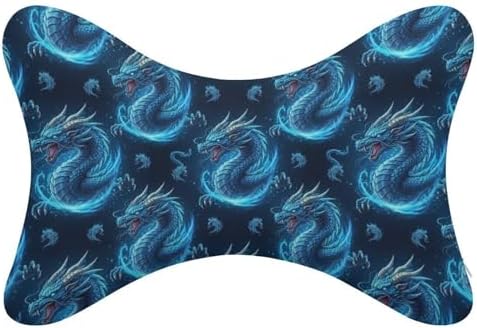 Car Seat Neck Pillow Dragon 2 Pcs Memory Foam Headrest Support for Driving Travel Nap