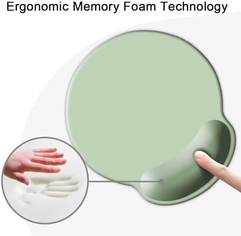 DOOKE ErgoComfort Wrist Rest Mouse Pad-Ergonomic Office Mousepad with Wrist Support-Non-Slip, Design Desk Accessories Mat for Home&Game Decor Antique Green
