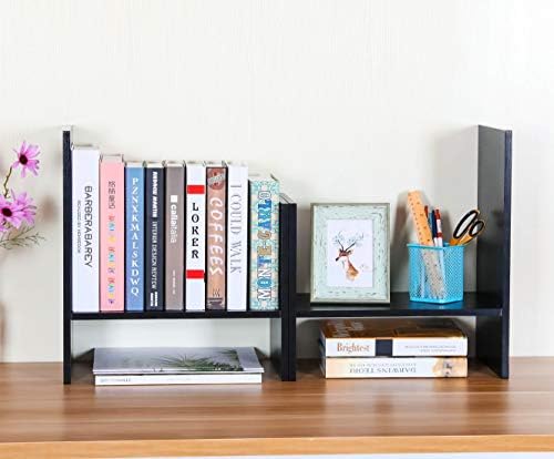 PAG-Mass Desktop Bookshelf Freestanding Wooden Countertop Bookcase Accessories Organizer Display Rack Dorm Desk Storage Shelf