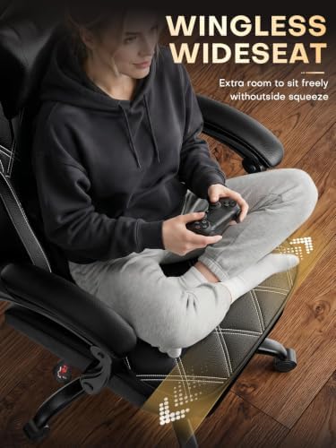 HLDIRECT Gaming Chair with Massager Lumbar Support, 400LBS Weight Capacity