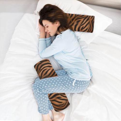 Animal Prints Neck Roll Pillow - Extra Dense Memory Foam Round Cylinder Bolster for Cervical Support, Spondylosis, Neck Pain Relief