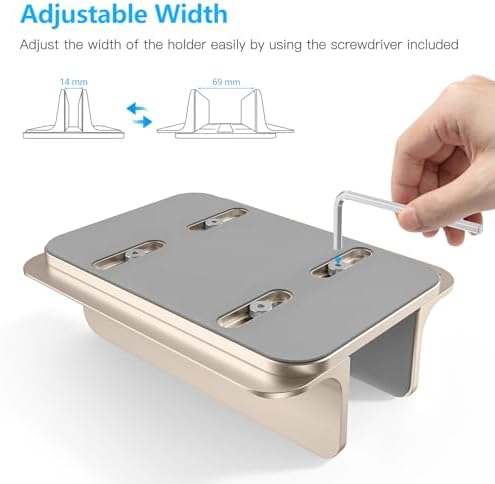 OMOTON Vertical Laptop Stand Holder, Adjustable Dock for MacBook, Starlight